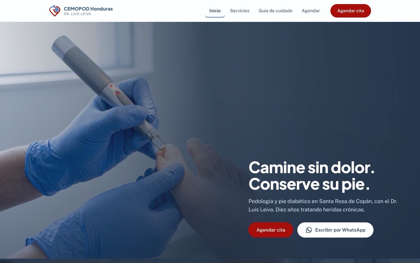 Portada del sitio de CEMOPOD con el video del hero
