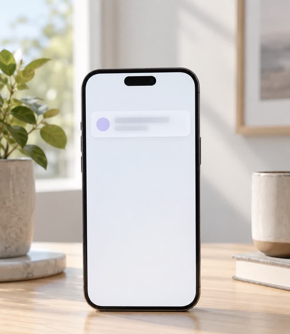 Notificación de Loyalty by Nuvora en la pantalla de un teléfono sobre una mesa